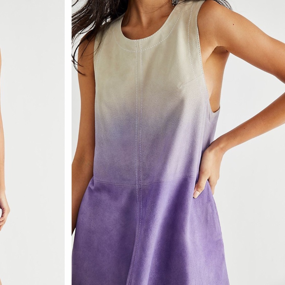 FP GOAT LEATHER SUEDE MOON BEAM MINI DRESS SZ S - Picture 5 of 16